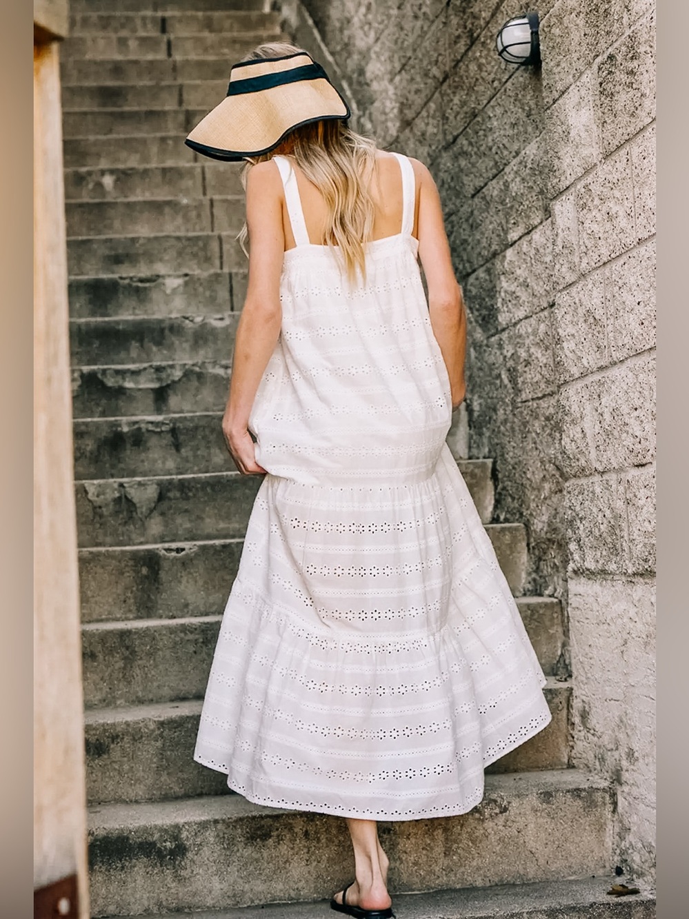 White eyelet maxi dress NWT - Picture 5 of 7